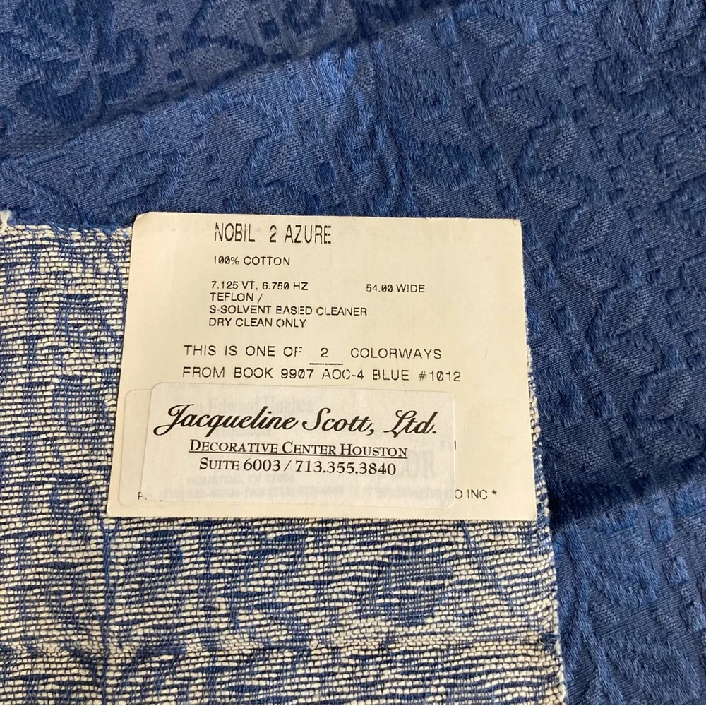 5pcs Fabric Samples Lot - Rustic Blues Florals & Damask